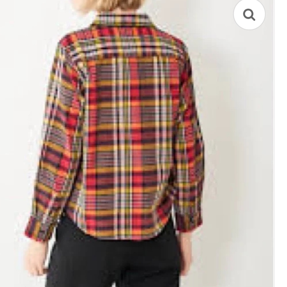 THE GREAT. The Cottage buttondown shirt in Bluegrass Plaid 2/M